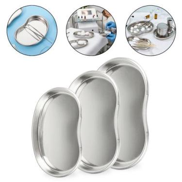 Imagem de Kit 3 Bandejas Cuba Rim Pequena Média Grande Estética Odonto Estética 