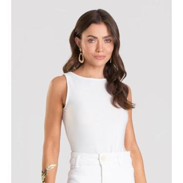 Imagem de Body Feminino Canelado Dianna Bege, M, Bege