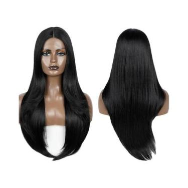 Imagem de Peruca Sintética Lisa Ombre Loira De 28 Polegadas Resistente Ao Calor 