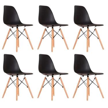 Imagem de Conjunto 6 Cadeiras Eames Eiffel Dkr Movescan Preta