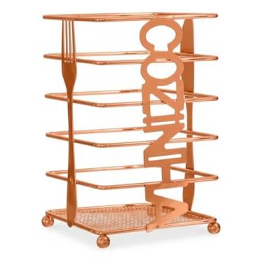 Imagem de Escorredor Porta Talheres Aramado Rose Gold Aço Metalizado - Ayumi & Y
