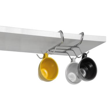 Imagem de Organizador Armário de Cozinha Porta Xicaras Suporte Canecas Sem Furo Cromado