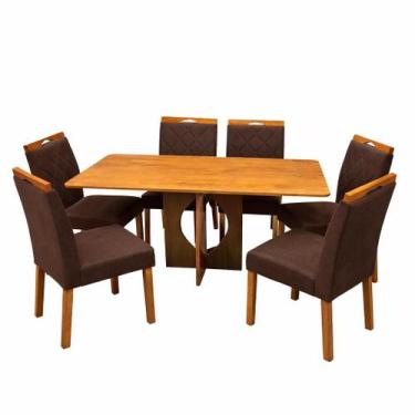 Imagem de Mesa de Jantar Madrid Dubai 160x80cm Sem Vidro e 6 Cadeiras California