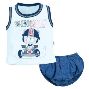 Imagem de Conjunto Regata Suedine Tapa Fralda Bebê Menino Upi Uli, RN