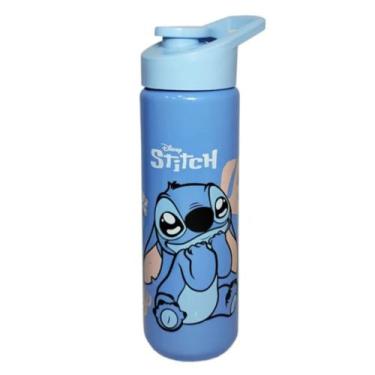 Imagem de Garrafa Squeeze Plástico Stitch Com Tampa E Alça 700ML Plasduran Kwaii