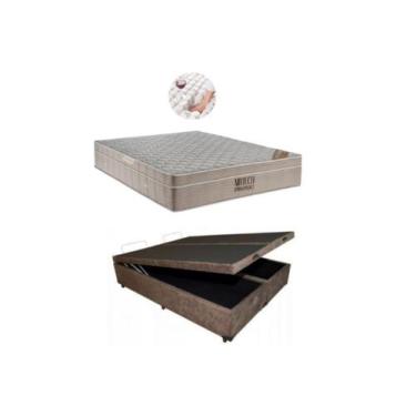 Imagem de Conjunto Cama Box Baú Casal Bipartido Jadmax  + Colchão Molas Ortobom 