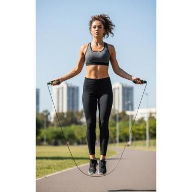 Imagem de Corda de Pular Profissional 3m Ajustável Silicone Treino Ráp - Congrat