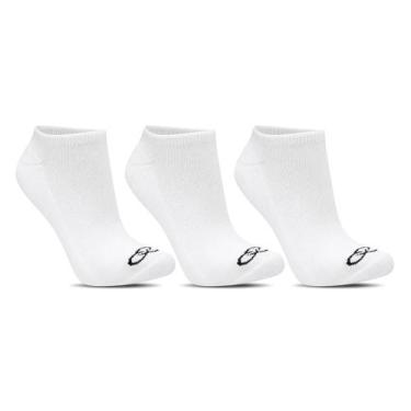 Imagem de Meia Olympikus Cano Curto Kit 3 Unidades Branca, G