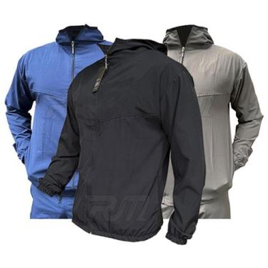 Imagem de Kit 3 Jaqueta Corta Vento Dryfit Com Touca Elastano Ziper - RM Fabrica