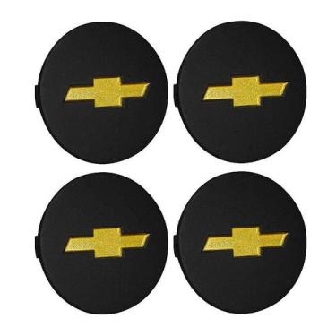 Imagem de Jogo Calotinha 58mm Centro de Roda GM Opala Diplomata 1991/1992 Preto 