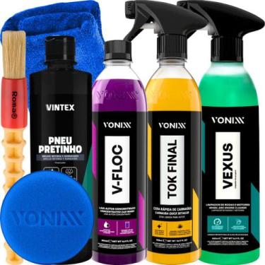 Imagem de Kit shampoo v-floc cera tok final vexus pretinho vonixx