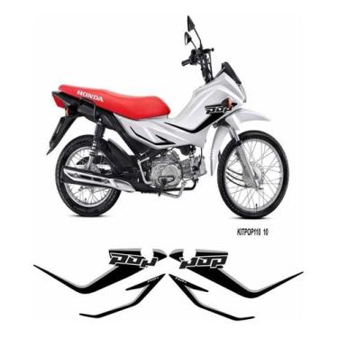Imagem de Adesivos Protetor Faixas Laterais Honda Pop 110i 2020 Kit 10 - Resitan