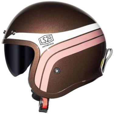 Imagem de Capacete LS2 Aberto OF599 Sunrise Marrom/Branco, Marrom, 62