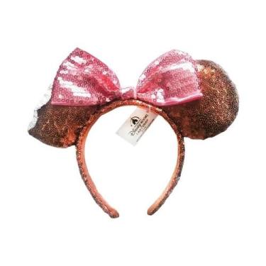 Imagem de Tiara De Orelhas Da Minnie Mouse Com Lantejoulas Rosa Disney Space Mou