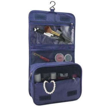 Imagem de Necessaire Organizadora De Viagem Feminina Com Gancho Maquiagem Cosmét