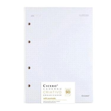 Imagem de Refil Caderno Criativo Argolado Cicero Offset 90g Pontado 17x24 40 Fls