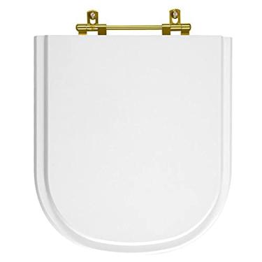 Imagem de Assento Sanitário Etna Branco Para Vaso Icasa Ferragem Dourada