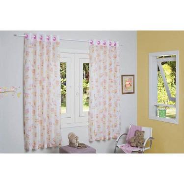 Imagem de CORTINA DIA A DIA VOIL INFANTIL CORUJA COM BLACKOUT 280x180 CM PARA QUARTO