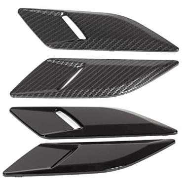 Imagem de Ymiko Acabamento de ventilação do capô do motor, 1 par de capa de decoração de acabamento de saída de ar compatível com Range Rover Sport L494 2014-2022 (preto brilhante)
