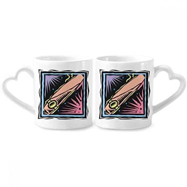 Imagem de Watch Vector Mexicon Culture Element Gravura Casal Porcelana Conjunto de Caneca Cerâmica Amante Copo Coração Alça