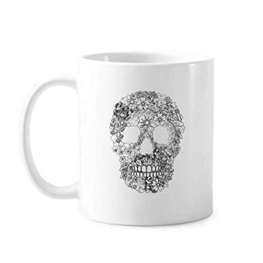 Imagem de Caneca Flowers Bones Mexico Day Of Dead cerâmica café porcelana xícara de cerâmica louça