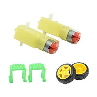 Imagem de CHANCS Mini Motor DC Motor Duplo 3V 36RPM 6V 72RPM Motor Engrenado DC Kit de Peças de Roda de Motor para Chassi de Carro 2PCS