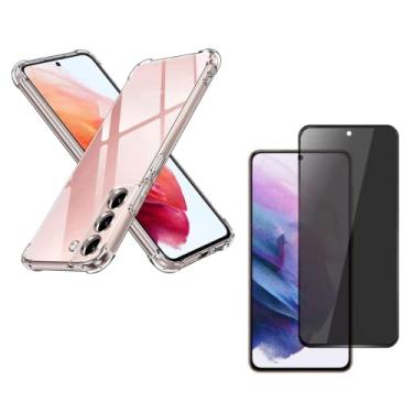 Imagem de Capa Capinha Anti Impacto + Película Privacidade Compatível Com Samsung Galaxy S23 Plus - (Hard Glass Store)