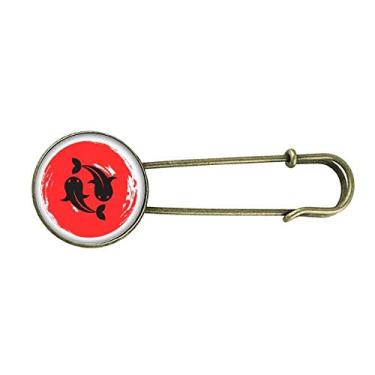 Imagem de Broche de Metal Retrô Japão, Escova Abstrata, Escova Japonesa