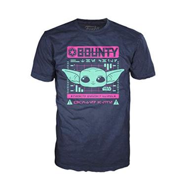 Imagem de Funko Star Wars: The Mandalorian T-Shirt - The Child, Wanted Bounty (Blue) (XS)