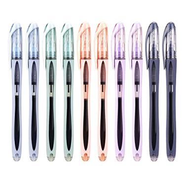 Imagem de WRITECH Canetas esferográficas de tinta líquida 0,5 mm, preta, ponta extrafina, canetas para diário, pacote com 10