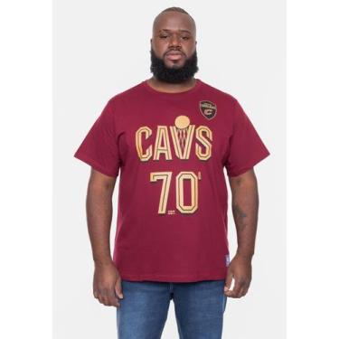 Imagem de Camiseta Nba Plus Size City Number Cleveland Cavaliers Bordô Rust