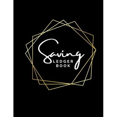 Imagem de Saving Ledger Book in Black and Golden Frame: Ledger Book Journal for Personal use and Small Business