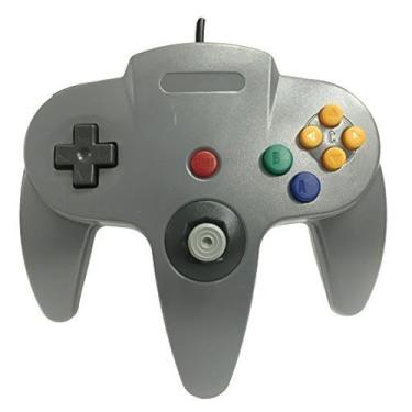 Imagem de Old Skool Joystick clássico com fio compatível com Nintendo 64 N64 Game System – Cinza