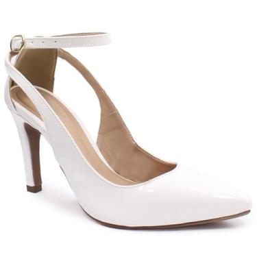 Imagem de Scarpin Re&Ton Bico Fino Palmilha Confort Feminino SC1 (Branco Verniz, BR, Adulto, Numérico, 35)