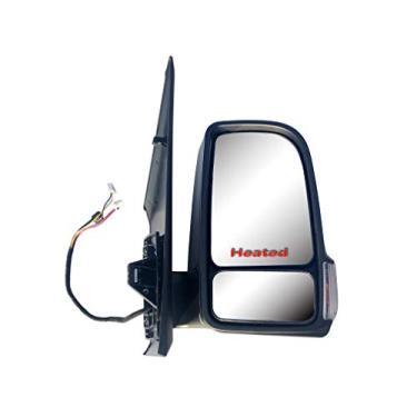 Imagem de LONGLING Retrovisor de porta do lado direito do passageiro elétrico e aquecido dobrável com luz de sinal e capa traseira texturizada BLIS para Merecedes Sprinter Freightliner Sprinter de 2019 a 2024