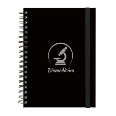 Imagem de Caderno Colegial Plus 1 Matéria Profissões Biomedicina (Preto e Prata)