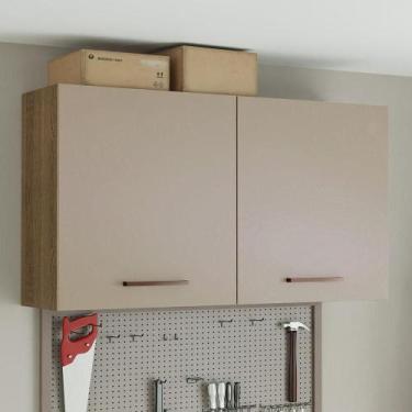 Imagem de Armário Aéreo Multiuso 120cm 2 Portas Rustic/Crema Agata Madesa, Rusti