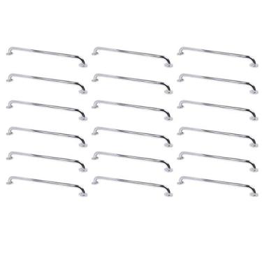 Imagem de Alça de Apoio 70cm Barra Inox Kit 18 Unidades Idoso Deficiente Cadeira