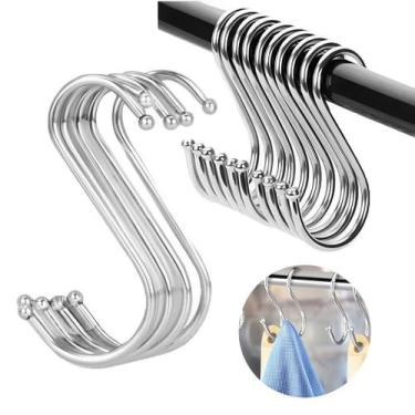 Imagem de Kit 5 Ganchos Suporte Cozinha Barra Utensílios Tipo S Grande OR180101 