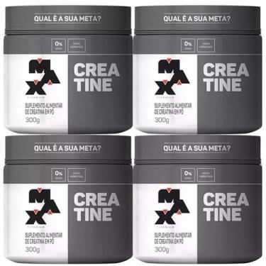 Imagem de Kit com 4 x creatine monohidratada pote 300g - creatina max titanium, 