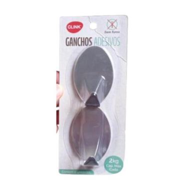 Imagem de Gancho Adesivo De Metal Parede Com 2 Ganchinhos Até 2 Kg - Clink, Prat