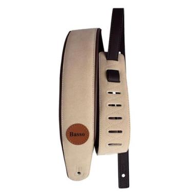 Imagem de Correia Basso Cla01 Bege Suede Camurca Guitarra Violao Baixo