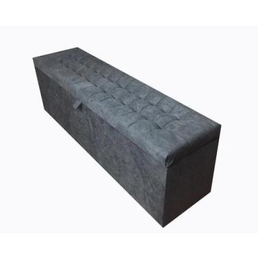 Imagem de Calçadeira Baú Julia 140 Para Cama de Casal - Negromonte Store, Cinza 