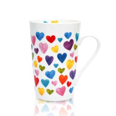 Imagem de LJIMICAORO Caneca de café colorida Bone China canecas de café fofas xícara de café presente para mulheres mãe dia dos namorados