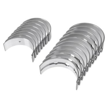 Imagem de VekAuto Kit de rolamento principal e biela Nº 1170175022/1304175010 para Toyota HIACE 1997-2001 Rolamento da haste do virabrequim do motor metal prateado 18 peças