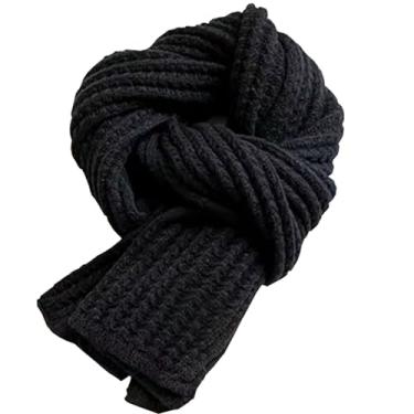 Imagem de Cachecol grosso, cachecol de inverno para mulheres, cachecol macio e quente, cachecol térmico simples e espesso cachecol de fio aconchegante para mulheres e meninas, cachecol quente para mulheres no