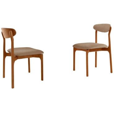 Imagem de Conjunto Com 2 Cadeiras Noronha Moderna Mobília Linho Palha-cinam.imbuia