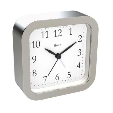 Imagem de Relógio Despertador Herweg Quartz Sem Tic Tac Metálico 2645-070 único