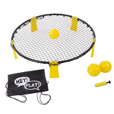Imagem de Hey! Play! Battle Volleyball – Outdoor Adjustable Roundnet Tournament Set for Kids & Adults – Beach, Backyard, Camping & Tailgate Party Game