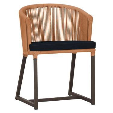 Imagem de Cadeira De Jantar Noronha Alumínio Marrom E12 Trama Original Terra Cota